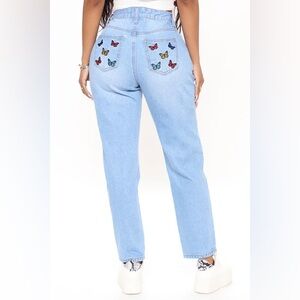 Fashion Nova Nature's Angels Butterfly Mom Jeans‎ size 13